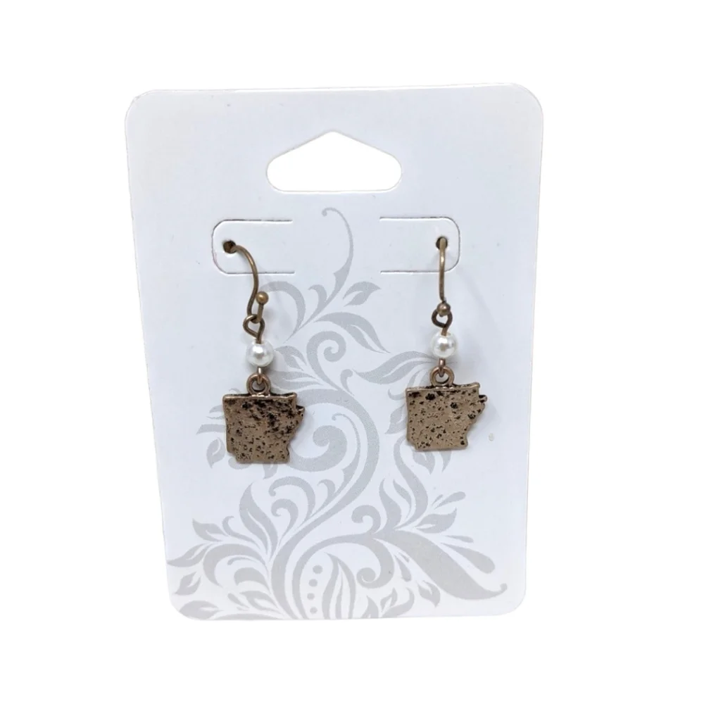 Arkansas Dangle Earrings Antique Bronze/ Gold Tone